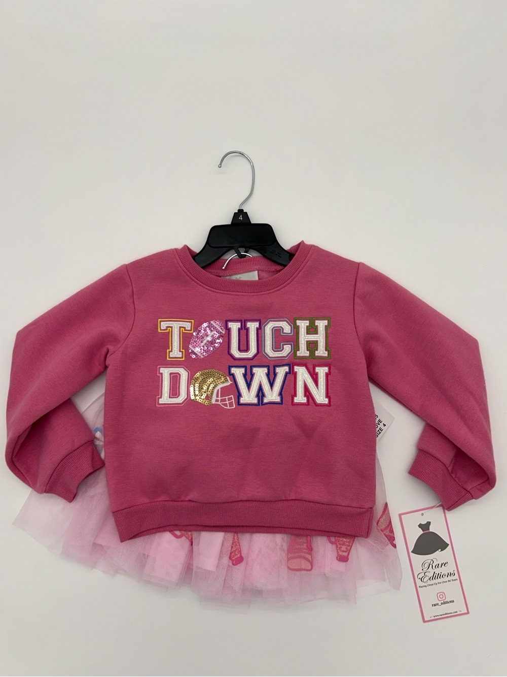 Rare Editions Girls Size 4 Pink Football/Cheer Themed 2pc Outfit Set